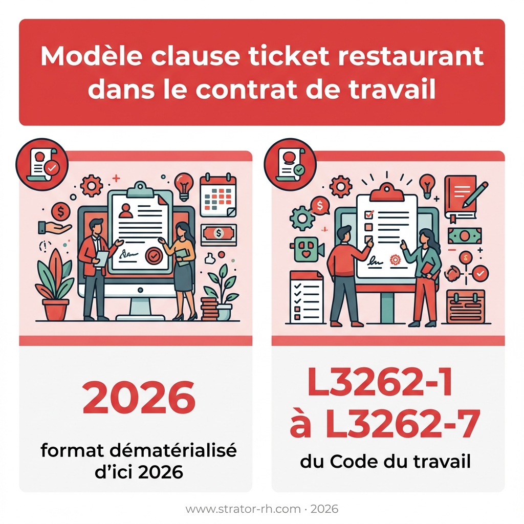 Infographie — modèle clause ticket restaurant dans le contrat de travail