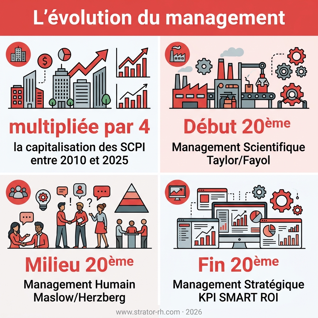 Infographie — l'évolution du management